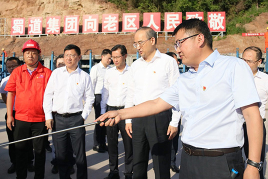 2021年6月5日四川省長(zhǎng)黃強(qiáng)檢查調(diào)研鎮(zhèn)巴（川陜界）至廣安高速公路、王坪至通江段A3標(biāo)段工程